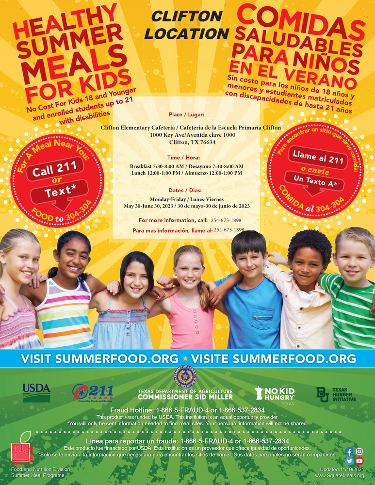 CISD Summer Meal Program at Clifton