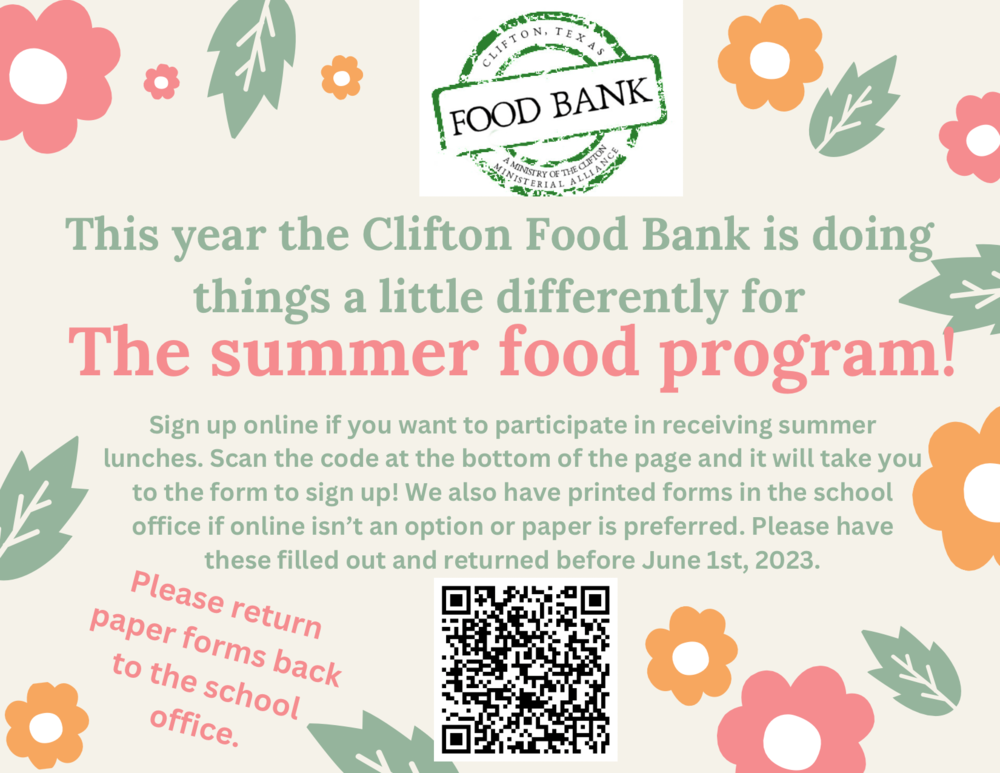 Clifton Food Bank Summer Food Program