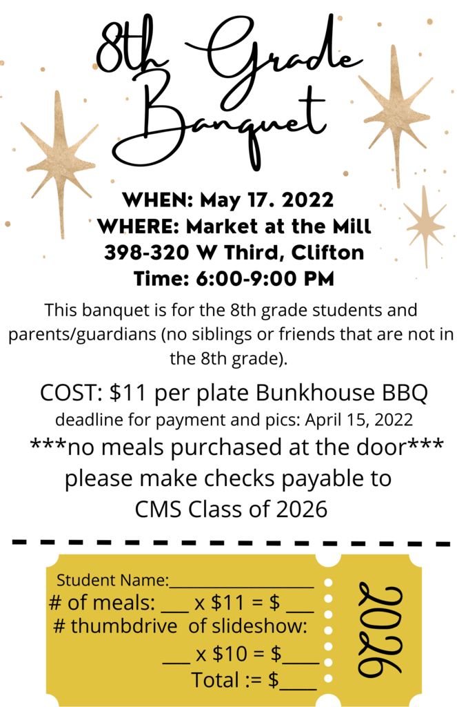 8th Grade Banquet Flyer